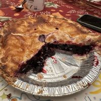 Inside of blueberry pie   at Torte Jeff Pie Co in Port Jefferson