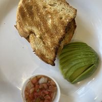 Toast and avocado with salsa  at Citrus in Virginia Beach