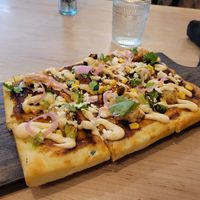 BBQ flatbread 11/10 at Down 2 Earth in Langley