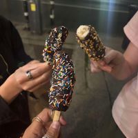 Banana Pops (sprinkles and crushed peanuts)  at Emack & Bolio's in Brooklyn