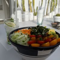 Health pokébowl. So happy to find this in Marrakech! at Aicha Kitchen in Marrakech