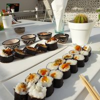 Vegan sushi at Aicha Kitchen in Marrakech