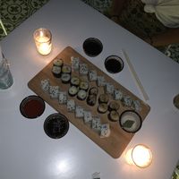 California rolls, avocado rolls and chakchuca rolls at Aicha Kitchen in Marrakech