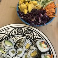 Mango poke bowl at Aicha Kitchen in Marrakech