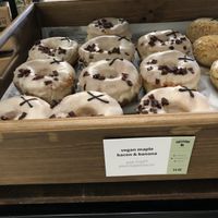 Vegan maple bacon & banana  at Crosstown Doughnuts - Canary Wharf in East London