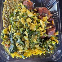 medium plate for $15 (the collard greens were so so flavorful today)  at Flavors of East Africa Express in San Diego