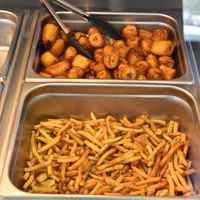 plantains and fries  at Flavors of East Africa Express in San Diego