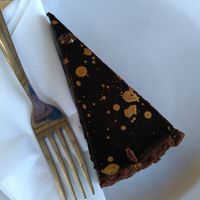 Chocolate and salted caramel slice (January 2023) at Barkers Cafe Bar in Helmsley