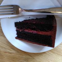 Chocolate brownie cake (January 2023) at Barkers Cafe Bar in Helmsley