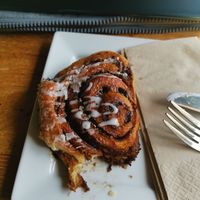 Cinnamon roll at Greens & Co in Galway