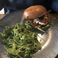 Pulled bbq sándwich, made with oyster mushrooms  at Greens & Co in Galway