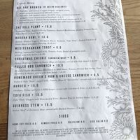 Lunch menu  at Greens & Co in Galway