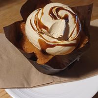 Choc and caramel muffin at Greens & Co in Galway
