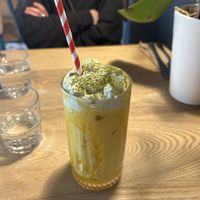 Iced Mango Matcha Latte   at Greens & Co in Galway