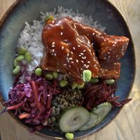 Sticky coffee tofu ribs  at Greens & Co in Galway