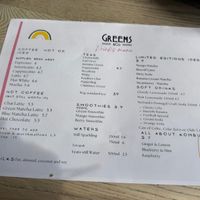 Main Menu  at Greens & Co in Galway