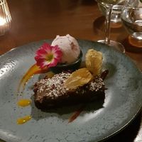 Chocolate tahini brownie at Greens & Co in Galway