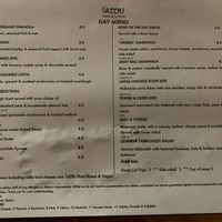 Menu at Greens & Co in Galway