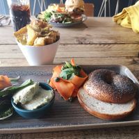 Carrot lox, kimchee cheese chips at Greens & Co in Galway