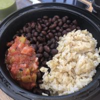 Rice and beans  at Natural Sisters Cafe in Joshua Tree