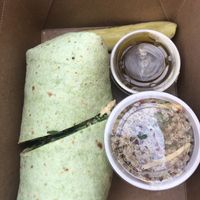 Veggie and hummus wrap  at Natural Sisters Cafe in Joshua Tree