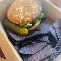 Black bean burger   at Natural Sisters Cafe in Joshua Tree