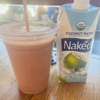 Rock Climber smoothie and I added strawberries - absolutely heavenly!!   at Natural Sisters Cafe in Joshua Tree