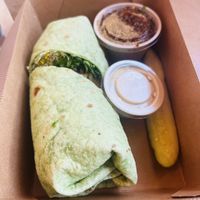 Veggie wrap was juicy!   at Natural Sisters Cafe in Joshua Tree