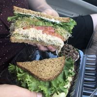 Eggless tofu sandwich  at Natural Sisters Cafe in Joshua Tree