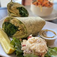 Warm curry rice wrap at Natural Sisters Cafe in Joshua Tree