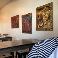 Cool artwork at Natural Sisters Cafe in Joshua Tree