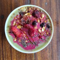 Berry Smoothie Bowl, added nuts #Veganuary at Green Eats in Accra