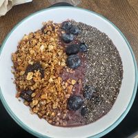 Mango Smoothie Bowl that turned into an Acai Bowl #Veganuary at Numero Uno Beach House in San Juan