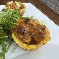 Vegan stuffed tostones  #Veganuary at Numero Uno Beach House in San Juan