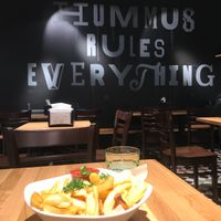 A reference to Wu-Tang clan (of which most members are vegan) graces the wall. at Fafa's in Oulu