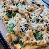 The Lindsey pizza is still amazing! Spinach, chicken, black olives, and mozzarella. at eden in Wilkes-barre