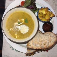 Vegan soup with the BEST vegan toastie I've ever eaten.  at The Cracked Teapot in New Ross