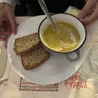 Soup and delicious home made bread   at The Cracked Teapot in New Ross