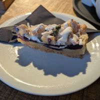 Vegan blueberry cake at Chocolate Company Café in Deventer