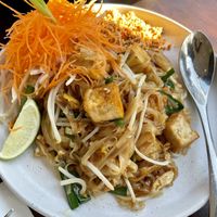 Tofu pad Thai  at Sun and Moon in San Francisco