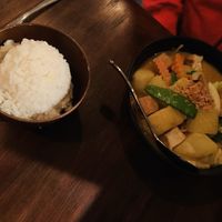 Yellow curry with tofu at Sun and Moon in San Francisco