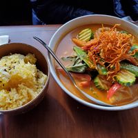 Kabocha red curry with vegetable at Sun and Moon in San Francisco