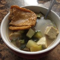 Soup we made from ingredients here. Love that canned fried tofu!!  at Cho Ba Mien in Martinez