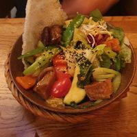 Kimchi and bowl with rice and veggies at Vegan House - Alaunstraße in Dresden