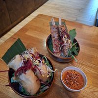 Spring rolls & peanut tofu at Vegan House - Alaunstraße in Dresden