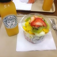 Fruit salad and orange juice. at Forcaffe in Porto Alegre