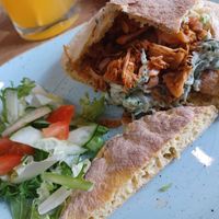 Gyros in pita bread at Élelem Etterem in Budapest