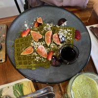 waffle de matcha  at Aló in Mexico City