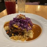 Beautiful, delicious food at Melange Eatery. This is the enchilada.  at Melange Eatery in Medford