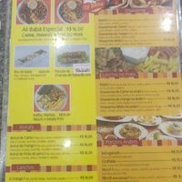 Menu at Ali Babá in Ciudad Del Este